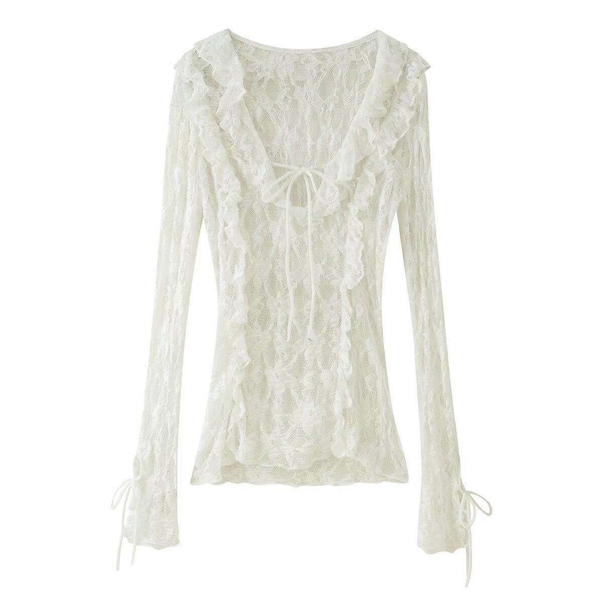 2025 European & American Style Women s Sexy Slimming V-Neck Lace Layered Long Sleeve Top S белый
2025 European & American Style Women s Sexy Slimming V-Neck Lace Layered Long Sleeve Top S белый