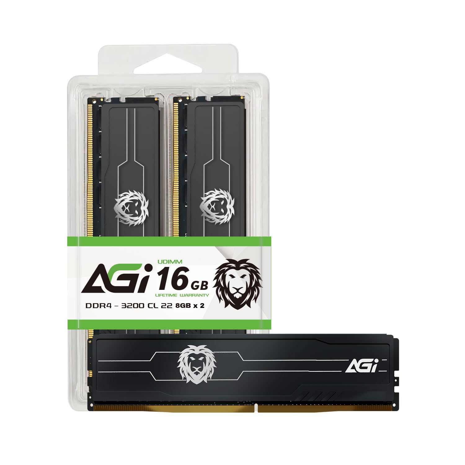 AGI Desktop PC Memory DDR4 3200MHz 8GBx2 with heat spreader UD138 U-DIMM (16GB) CL22, 288-pin
AGI Desktop PC Memory DDR4 3200MHz 8GBx2 with heat spreader UD138 U-DIMM (16GB) CL22, 288-pin