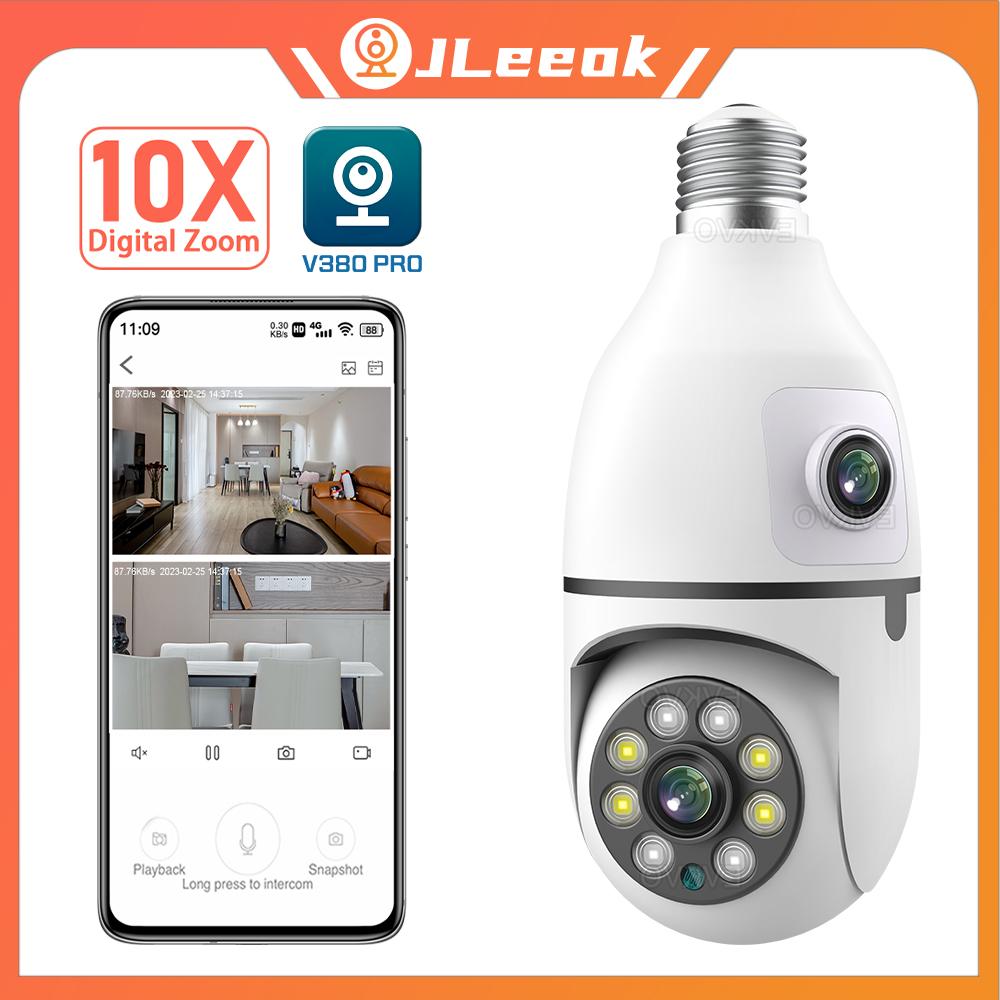 Jleeok V380 Wireless 6MP E27 Bulb Dual Lens WIFI IP Camera Motion Detection 10x Zoom Color Night Vision Home Securtiy IR Cam CCTV
Jleeok V380 Wireless 6MP E27 Bulb Dual Lens WIFI IP Camera Motion Detection 10x Zoom Color Night Vision Home Securtiy IR Cam CCTV