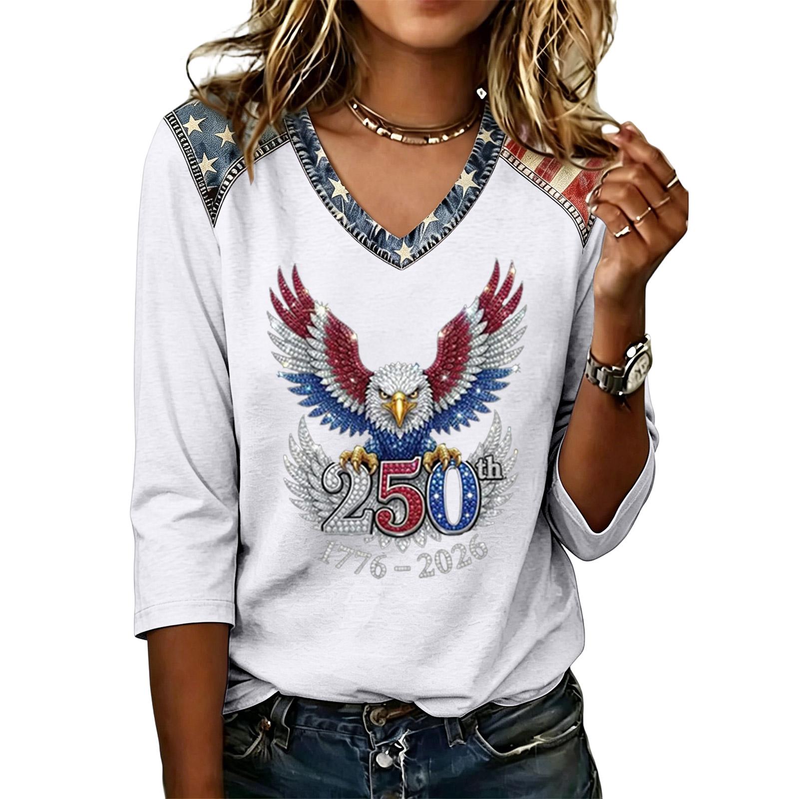 Women s Casual V Neck Top 250th Anniversary 1776-2026 Patriotic Graphic Print Shirt Lightweight Comfortable Fit Long Sleeve XL білий
Women s Casual V Neck Top 250th Anniversary 1776-2026 Patriotic Graphic Print Shirt Lightweight Comfortable Fit Long Sleeve XL білий