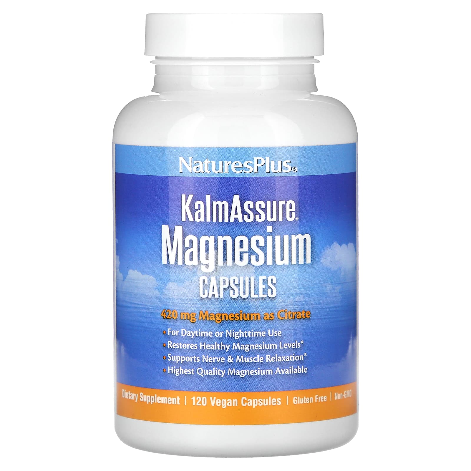 NaturesPlus, KalmAssure, Магній, 420 мг, 120 вегетаріанських капсул (105 мг на капсулу)
NaturesPlus, KalmAssure, Магній, 420 мг, 120 вегетаріанських капсул (105 мг на капсулу)