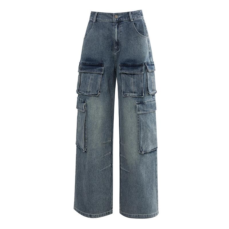 High Street Design Sense Multi-pocket Work Jeans for Women New Retro Old Floor Pants S
High Street Design Sense Multi-pocket Work Jeans for Women New Retro Old Floor Pants S