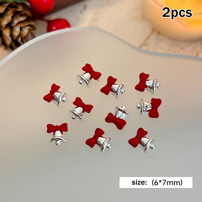 2Pcs Festive Christmas Bell Red Bowknot Nail Art Charms Year 2025 Luxury Aurora Bell Pendant Nail Decoration Parts
2Pcs Festive Christmas Bell Red Bowknot Nail Art Charms Year 2025 Luxury Aurora Bell Pendant Nail Decoration Parts