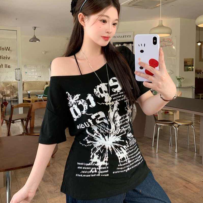 Жіночий топ великого розміру з асиметричним вирізом-човником, з принтом – стрункий, приховує недоліки, з коротким рукавом, літня мода 2XL (suggested for 141-160 lbs) чорний
Жіночий топ великого розміру з асиметричним вирізом-човником, з принтом – стрункий, приховує недоліки, з коротким рукавом, літня мода 2XL (suggested for 141-160 lbs) чорний