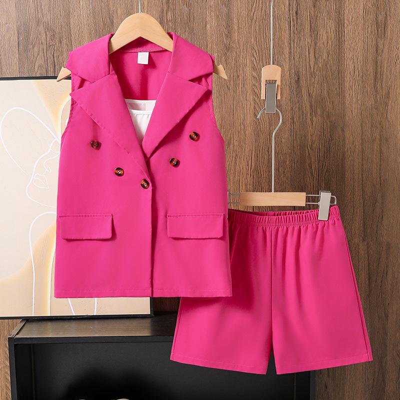 Наряд для девочек Детская одежда Летний новый Блейзер без рукавов Маленькая куртка Майка Шорты Комплект из трех предметов 12Y розовый
Наряд для девочек Детская одежда Летний новый Блейзер без рукавов Маленькая куртка Майка Шорты Комплект из трех предметов 12Y розовый