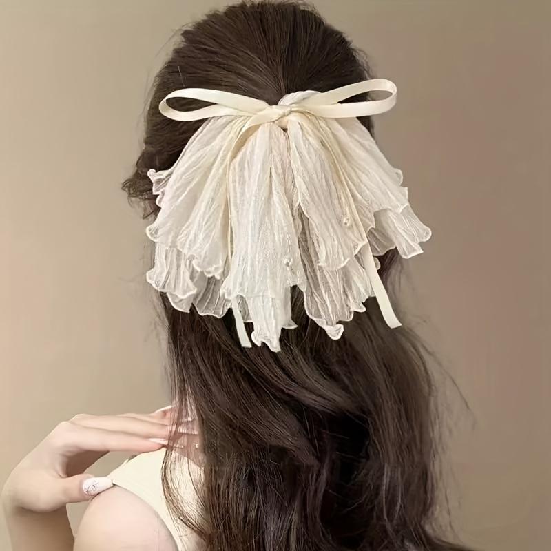 1PC Pleated Striped Bow Pearl Grab Clip Women s Premium Sense Streamer Hair Band Ponytail Clip Tie Ponytail Hairline Shark Clip білий
1PC Pleated Striped Bow Pearl Grab Clip Women s Premium Sense Streamer Hair Band Ponytail Clip Tie Ponytail Hairline Shark Clip білий