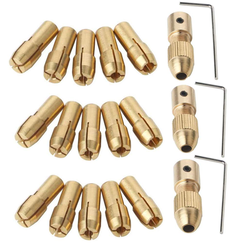 Bestgle Mini Collet Chuck 3 Sets Bit Collet with Chuck Cover Made of Brass Compatible Collet Mini Router Accessory for Mini Drill Accessories Rotary
Bestgle Mini Collet Chuck 3 Sets Bit Collet with Chuck Cover Made of Brass Compatible Collet Mini Router Accessory for Mini Drill Accessories Rotary