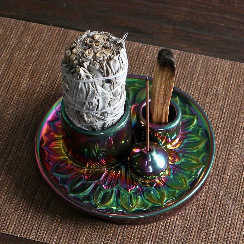 Candle Holder Electroplated Color Incense Burner Palo Santo Holder Sage Holder Incense Holder for Sticks Multifunctional Burner
Candle Holder Electroplated Color Incense Burner Palo Santo Holder Sage Holder Incense Holder for Sticks Multifunctional Burner