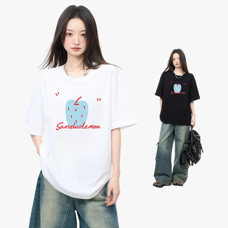 Black Cotton Short-sleeved T-shirt Female Summer New Flower Pattern Students Loose Half-sleeved Hong Kong Style Casual Tops S
Black Cotton Short-sleeved T-shirt Female Summer New Flower Pattern Students Loose Half-sleeved Hong Kong Style Casual Tops S