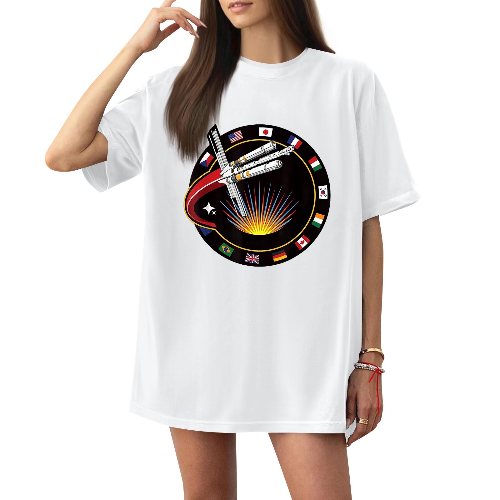 Women s Casual Printed T-Shirt Round Neck Pullover Short Sleeve Top XL білий
Women s Casual Printed T-Shirt Round Neck Pullover Short Sleeve Top XL білий