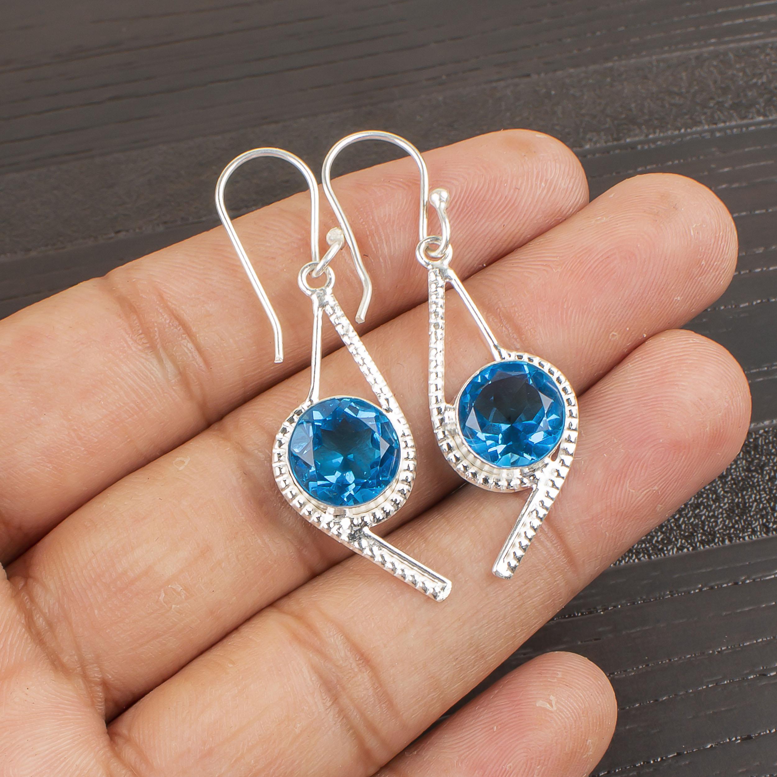 Swiss Blue Topaz Handmade Wonderful Earrings, 925 Sterling Silver Earrings, Blue Topaz Gemstone Silver Jewelry For Grandma 2.00 Inches синий
Swiss Blue Topaz Handmade Wonderful Earrings, 925 Sterling Silver Earrings, Blue Topaz Gemstone Silver Jewelry For Grandma 2.00 Inches синий