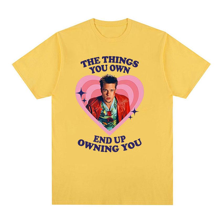 Tyler Durden The Things You Own End Up Owning You Graphic T Shirts Unisex s Vintage Fashion Cotton Short Sleeve T-shirt Streetwear 4XL
Tyler Durden The Things You Own End Up Owning You Graphic T Shirts Unisex s Vintage Fashion Cotton Short Sleeve T-shirt Streetwear 4XL