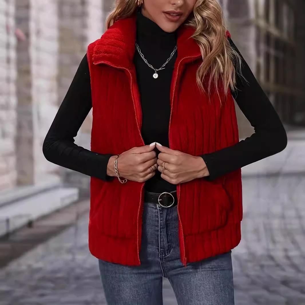 Women s Plush Zipper Vest: Cozy Double-Sided Solid Color Cardigan for Autumn/Winter L красный
Women s Plush Zipper Vest: Cozy Double-Sided Solid Color Cardigan for Autumn/Winter L красный