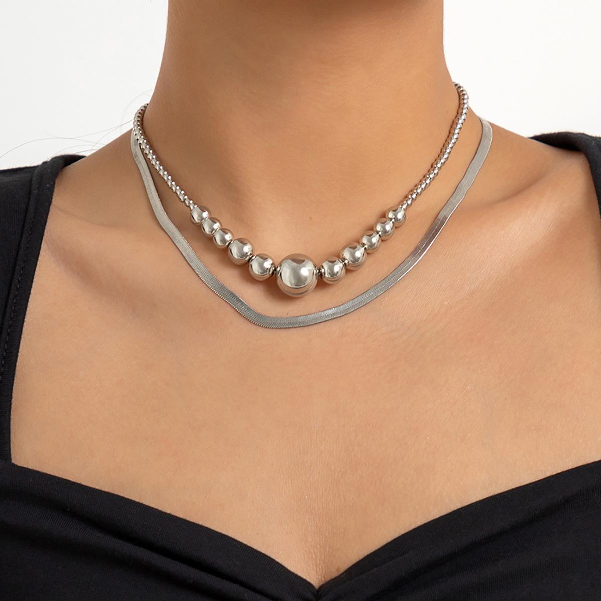 Accessories, Versatile Business Cold Wind Chain Necklace, Personalized Round Bead Snake Bone Chain Double Necklace Women
Accessories, Versatile Business Cold Wind Chain Necklace, Personalized Round Bead Snake Bone Chain Double Necklace Women