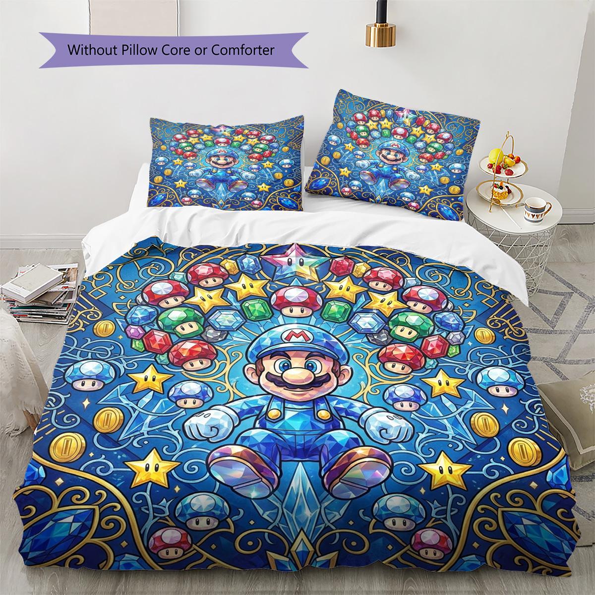 Super Mario Pattern Bedding Quilt Set Quilt Cover Pillowcase Home Decoration Birthday Gift (1 * duvet cover + 2 * pillowcase, without core) 135x200cm
Super Mario Pattern Bedding Quilt Set Quilt Cover Pillowcase Home Decoration Birthday Gift (1 * duvet cover + 2 * pillowcase, without core) 135x200cm