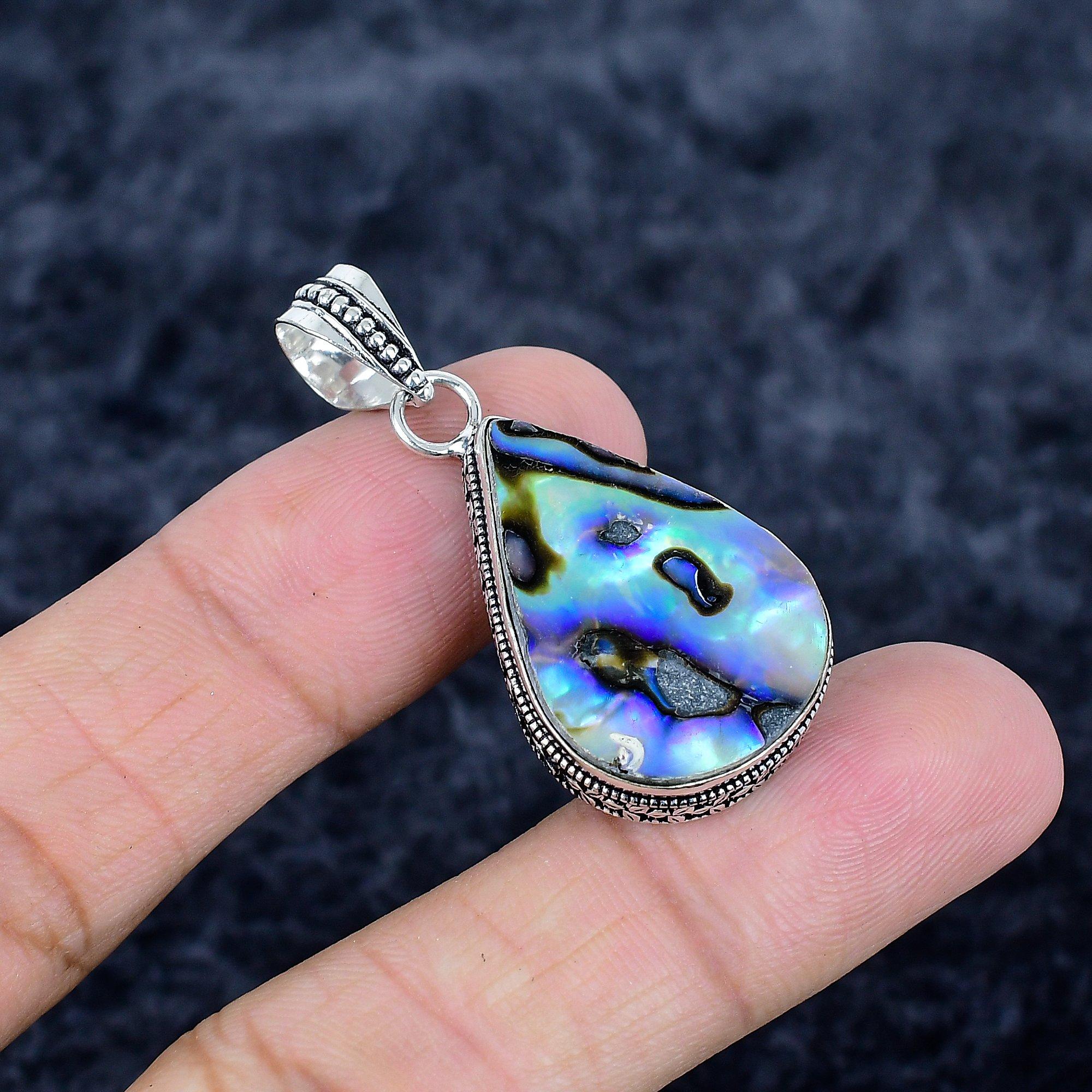 Abalone Shell Gemstone Handmade 925 Sterling Silver Jewelry Pendant 1.73 MM-3401
Abalone Shell Gemstone Handmade 925 Sterling Silver Jewelry Pendant 1.73 MM-3401
