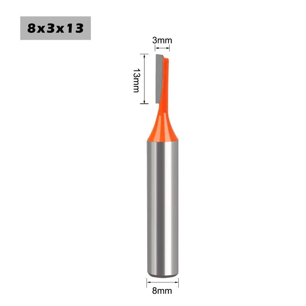 8mm shank single-flute straight router bit - groove cutting bit, trimming cutter, woodworking milling bit set 8x3x13
8mm shank single-flute straight router bit - groove cutting bit, trimming cutter, woodworking milling bit set 8x3x13