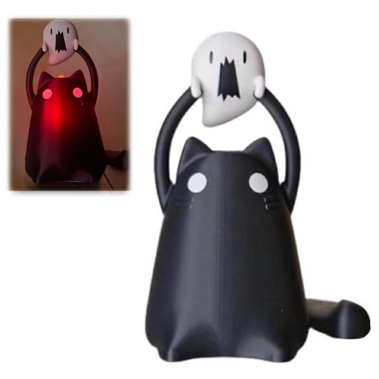 Yousheng Chubby Cat Holding A Ghost Lamp Halloween Cat Statue LED Night Light Kitten Figurine for Halloween Room Decoration
Yousheng Chubby Cat Holding A Ghost Lamp Halloween Cat Statue LED Night Light Kitten Figurine for Halloween Room Decoration
