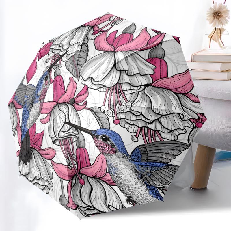 1pc Sturdy 8-Bone Auto Umbrella, Flowers and Hummingbird Umbrella, Digital Printed, Foldable Umbrella for On-the-Go Outdoor Use
1pc Sturdy 8-Bone Auto Umbrella, Flowers and Hummingbird Umbrella, Digital Printed, Foldable Umbrella for On-the-Go Outdoor Use
