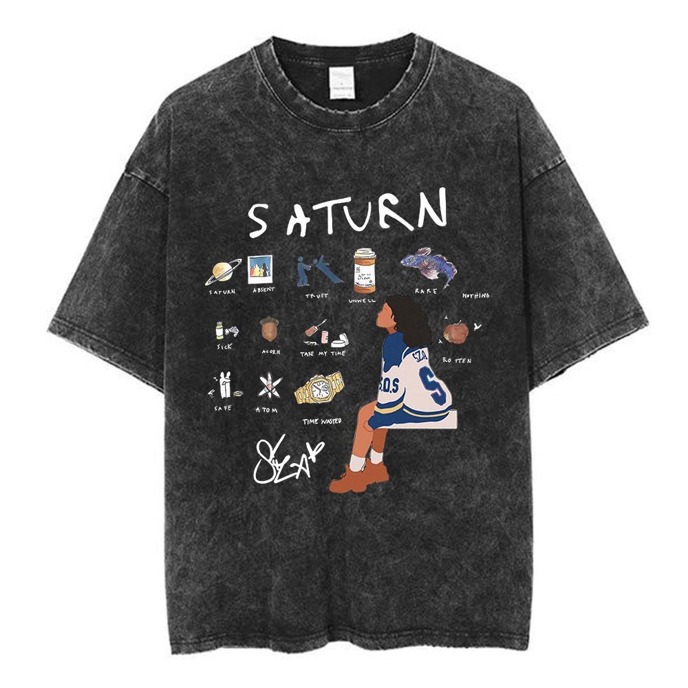 SZA Music Saturn Vintage Washed T Shirt Unisex Fashion Harajuku Tshirt Cotton Casual Loose Short Sleeve T Shirts Top Streetwear S
SZA Music Saturn Vintage Washed T Shirt Unisex Fashion Harajuku Tshirt Cotton Casual Loose Short Sleeve T Shirts Top Streetwear S