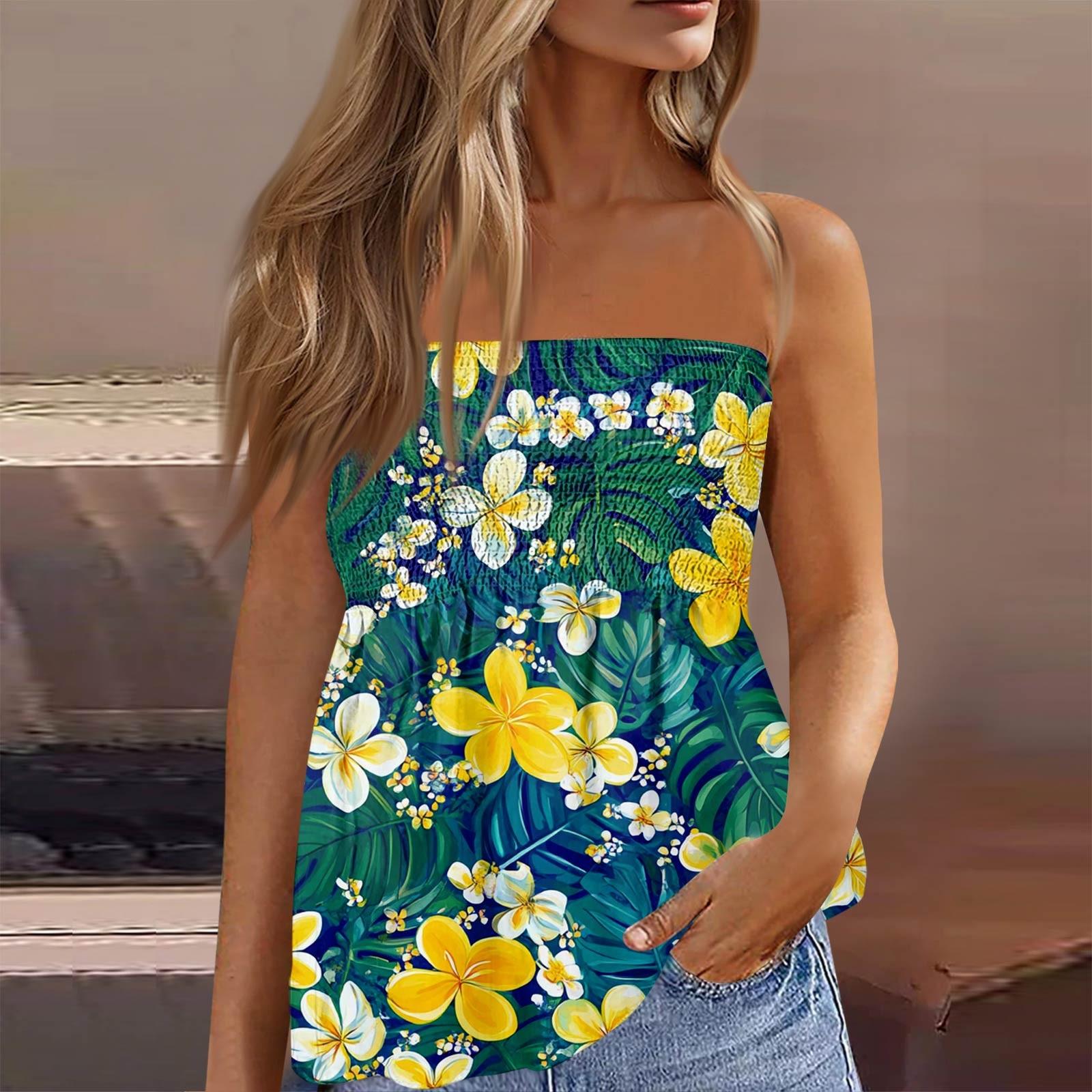 Летние топы-трубы для женщин, милая сексуальная футболка без рукавов с открытыми плечами и цветочным принтом L зелёный
Летние топы-трубы для женщин, милая сексуальная футболка без рукавов с открытыми плечами и цветочным принтом L зелёный