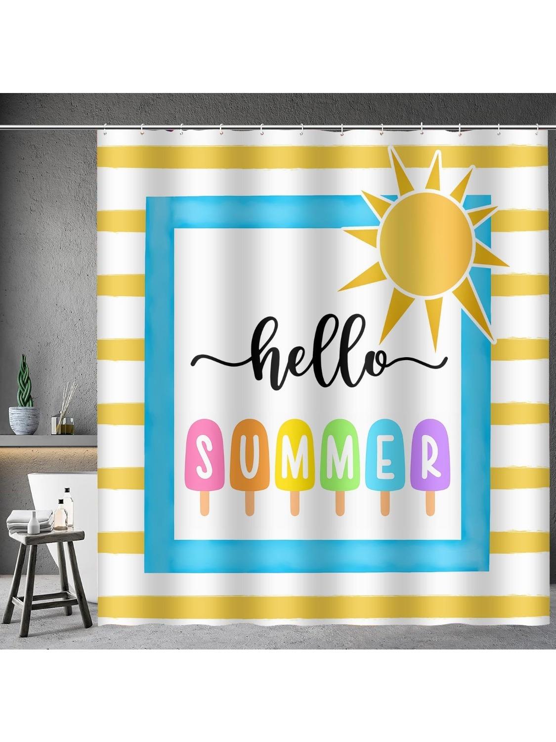 Retro Summer Theme Shower Curtains For Bathroom Yellow Stripes Cute Sun Colorful Popsicle Funny Beach Fabric Polyester Bath W60H190(CM)-1 Pcs
Retro Summer Theme Shower Curtains For Bathroom Yellow Stripes Cute Sun Colorful Popsicle Funny Beach Fabric Polyester Bath W60H190(CM)-1 Pcs