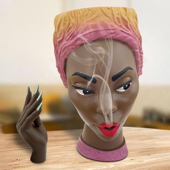 Black Woman Incense Burner African Queen Head Incense Stick Cone Holder Home Office Yoga Meditation Room Desktop Decoration Ornament
Black Woman Incense Burner African Queen Head Incense Stick Cone Holder Home Office Yoga Meditation Room Desktop Decoration Ornament