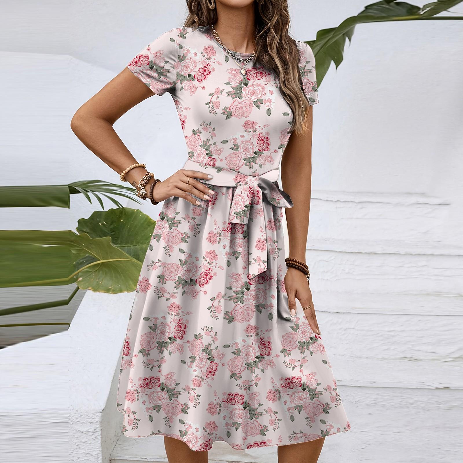 Женское модное ретро-платье с принтом и цветным поясом XL розовый
Женское модное ретро-платье с принтом и цветным поясом XL розовый