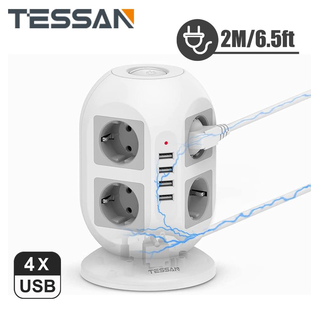 TESSAN 8 розеток Power Strip Tower с 3/4 USB-портами, удлинительный кабель 2 м, вертикальная вилка, электрическая розетка, защита от перенапряжения для дома
TESSAN 8 розеток Power Strip Tower с 3/4 USB-портами, удлинительный кабель 2 м, вертикальная вилка, электрическая розетка, защита от перенапряжения для дома