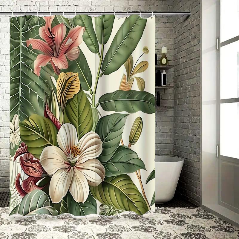Exotic Tropical Plant Shower Curtain - Vibrant Floral Design For Bathroom Decor - Durable Waterproof Fabric With Rustproof Hooks W60H190(CM)-1 Pcs
Exotic Tropical Plant Shower Curtain - Vibrant Floral Design For Bathroom Decor - Durable Waterproof Fabric With Rustproof Hooks W60H190(CM)-1 Pcs