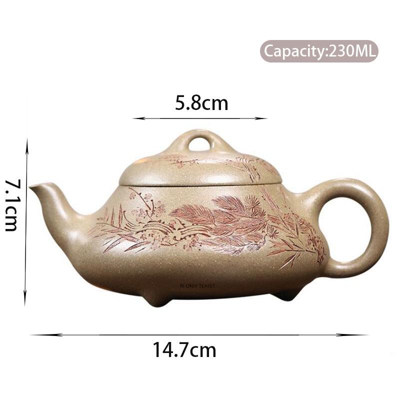 230ml Yixing Purple Clay Teapot Master Hand Carved Pine Tree Tea Pot Kettle Beauty Tea Infuser Chinese Handmade Zisha Tea Set
230ml Yixing Purple Clay Teapot Master Hand Carved Pine Tree Tea Pot Kettle Beauty Tea Infuser Chinese Handmade Zisha Tea Set