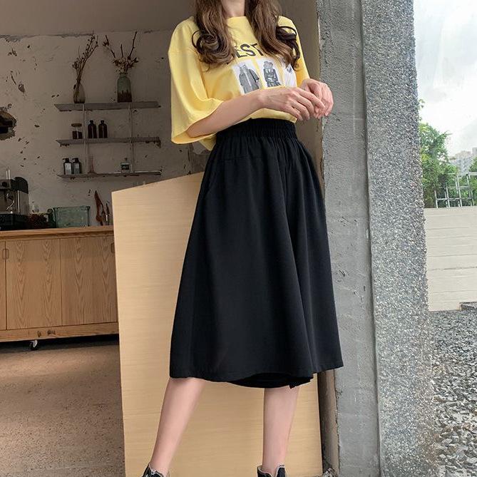 Plus Size Black High-Waist Wide-Leg Cropped Pants - Slimming, Casual Style for Summer. 5XL чёрный
Plus Size Black High-Waist Wide-Leg Cropped Pants - Slimming, Casual Style for Summer. 5XL чёрный