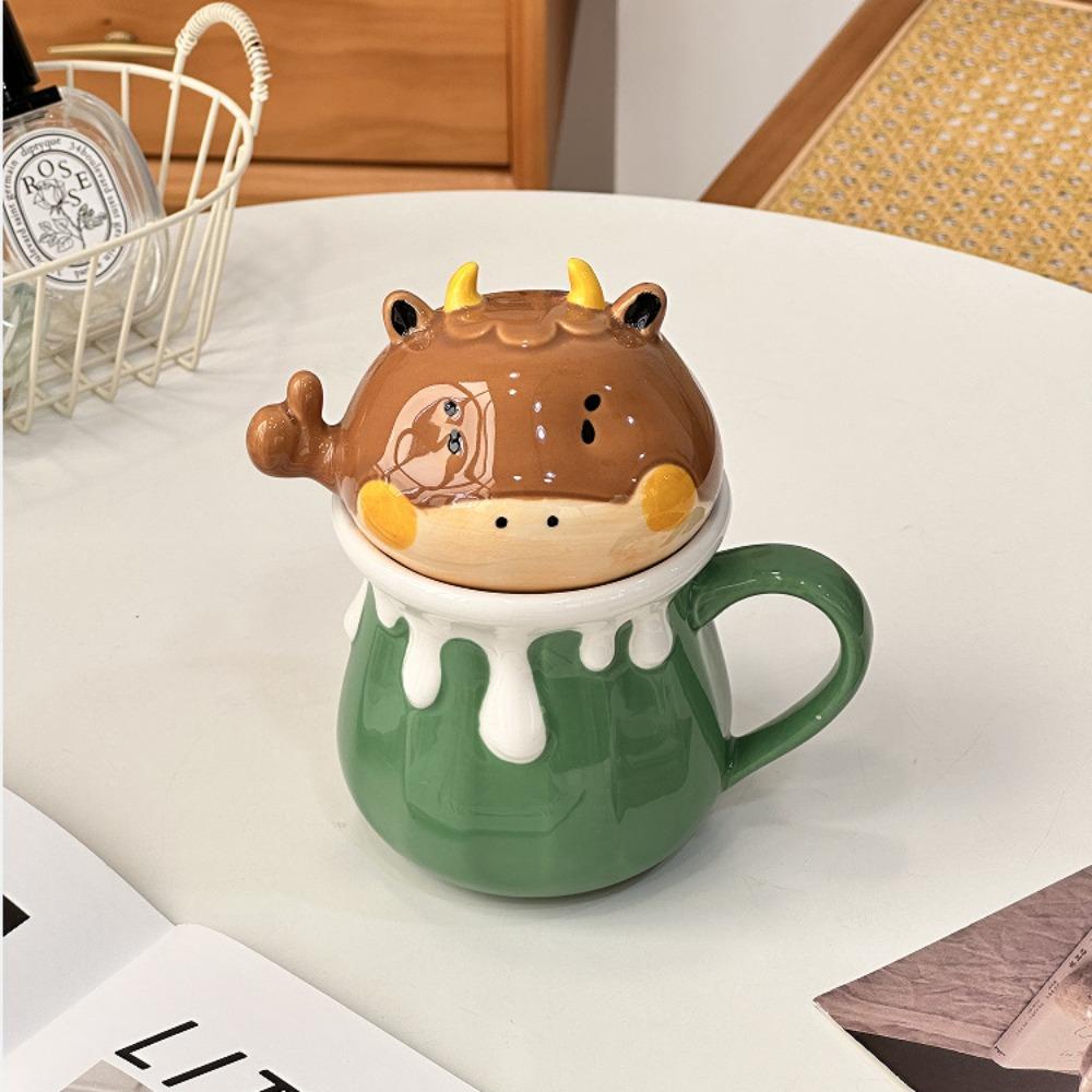 Bullish Chinese style mug, creative large-capacity cute ceramic water cup, practical coffee cup gift 301-400ml зелений
Bullish Chinese style mug, creative large-capacity cute ceramic water cup, practical coffee cup gift 301-400ml зелений
