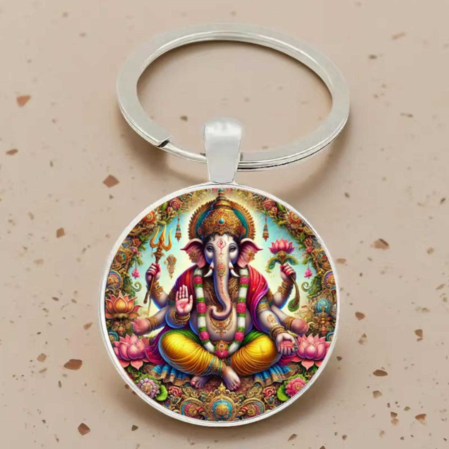 Round Glass Alloy Keychain Featuring Multicolor Elephant Head Design Durable Metal Frame Unique Circular Shape Key Ring Accessory One Size
Round Glass Alloy Keychain Featuring Multicolor Elephant Head Design Durable Metal Frame Unique Circular Shape Key Ring Accessory One Size