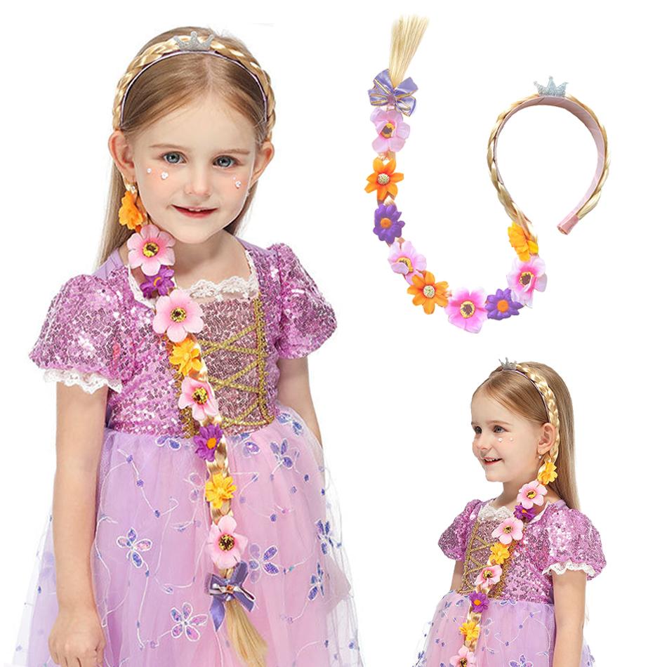 Princess Girls Flowers Headband Flower Fary Dress Up Weaving Long Braid Wig Headband Kids Halloween Rapunzel Cosplay Head Wear
Princess Girls Flowers Headband Flower Fary Dress Up Weaving Long Braid Wig Headband Kids Halloween Rapunzel Cosplay Head Wear