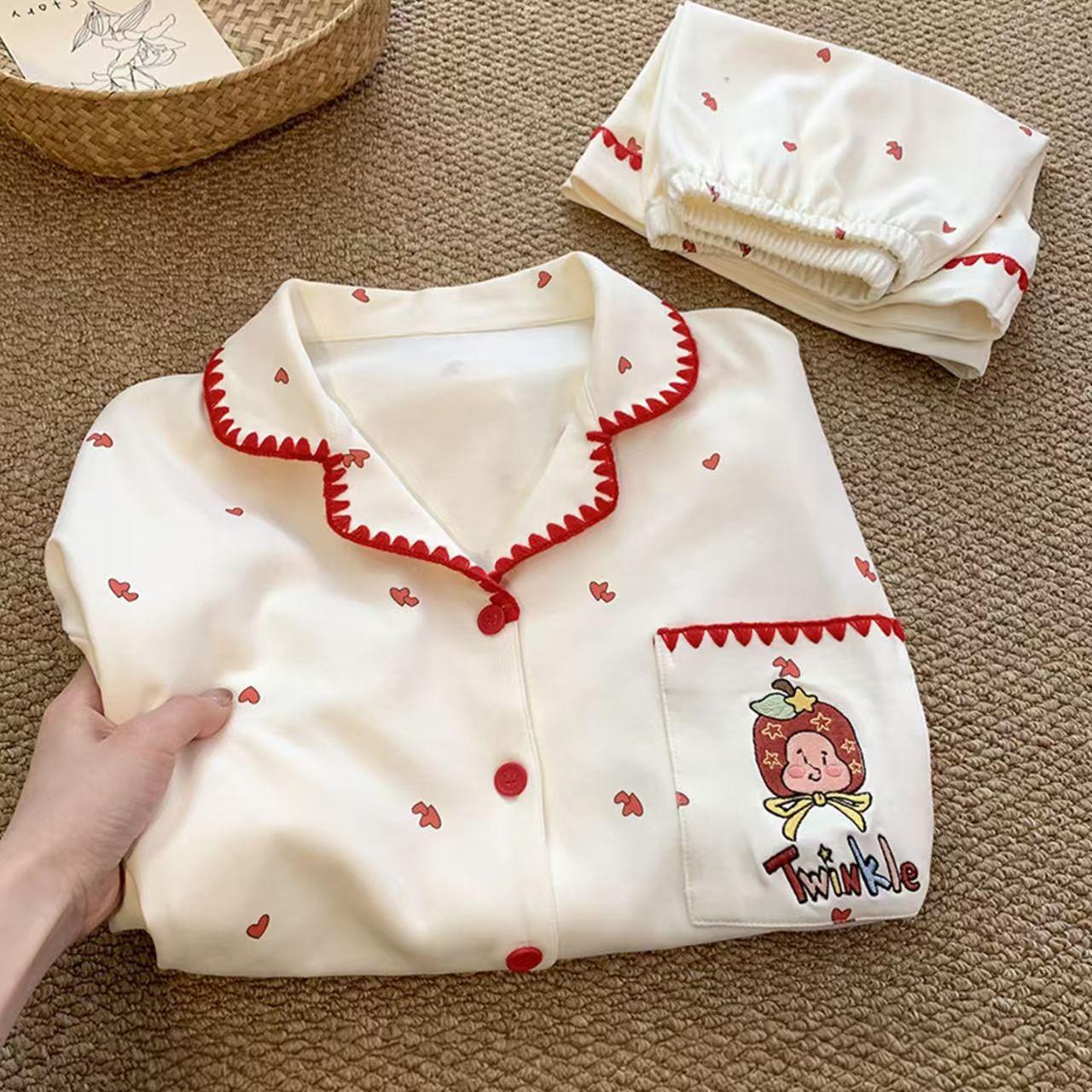 Korean cute lace star people pajamas women s summer short-sleeved shorts cardigan two-piece set can be worn outside loungewear S
Korean cute lace star people pajamas women s summer short-sleeved shorts cardigan two-piece set can be worn outside loungewear S