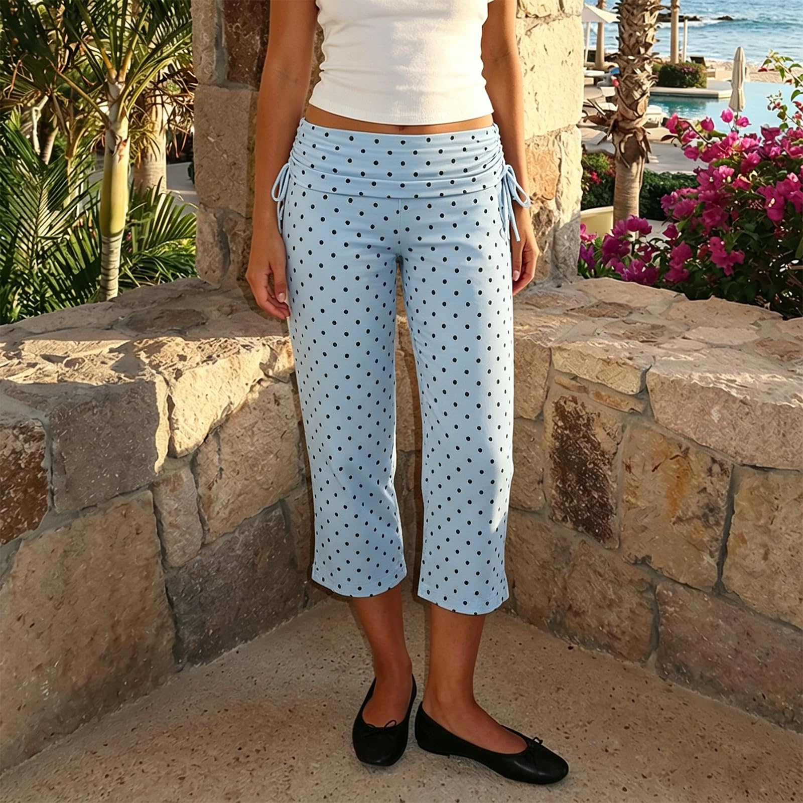 Women’s Fold Over High Waist Drawstring Outdoor Fitness Capris with Polka Dot Print Lightweight Stretch Fabric for Exercise Yoga Running S синий
Women’s Fold Over High Waist Drawstring Outdoor Fitness Capris with Polka Dot Print Lightweight Stretch Fabric for Exercise Yoga Running S синий