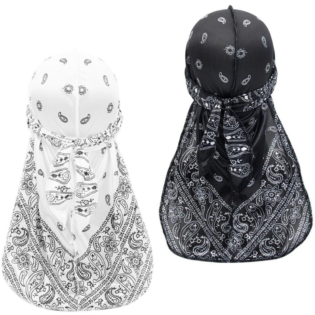 DAZUMA durag paisley satin hip hop dance hat bandana turban pirate dancer durag tail inner cap sweatband white black
DAZUMA durag paisley satin hip hop dance hat bandana turban pirate dancer durag tail inner cap sweatband white black