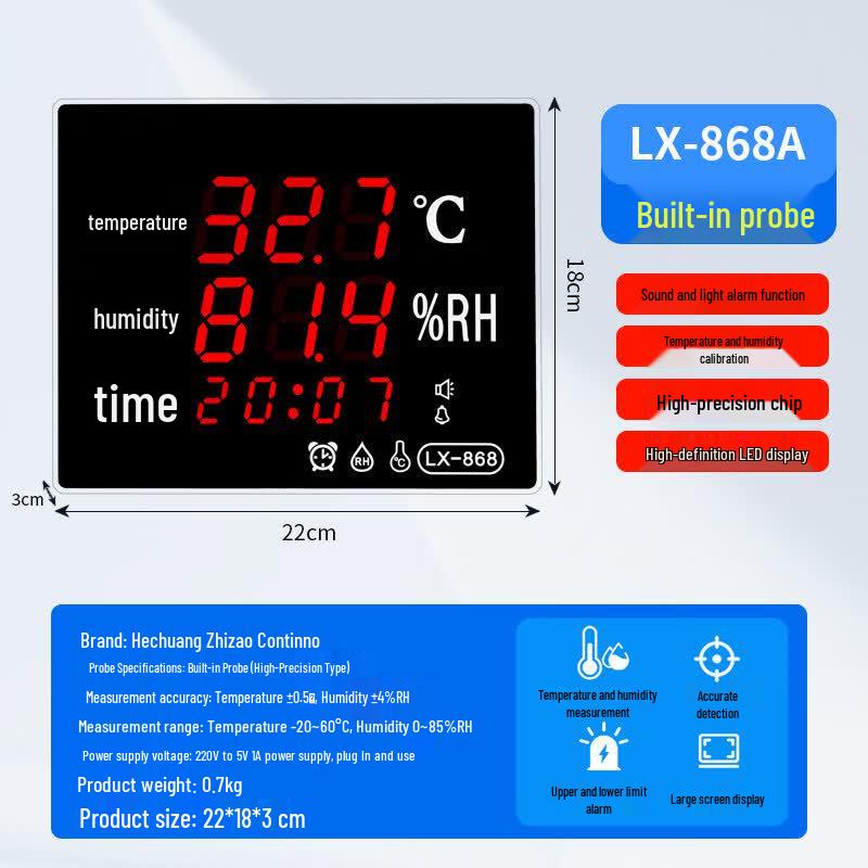 Bodefu HC High Precision LED Temperature & Humidity Meter
Bodefu HC High Precision LED Temperature & Humidity Meter