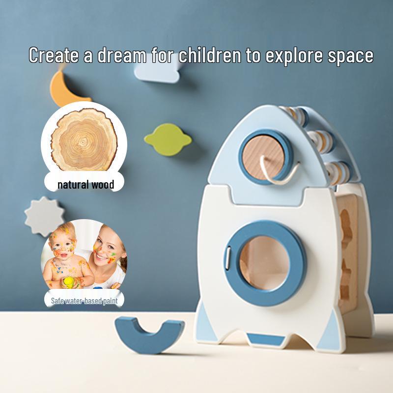 Montessori Wooden Rocket 5-in-1 Educational Toy Set: Shape Matching & Beaded Activities for Babies
Montessori Wooden Rocket 5-in-1 Educational Toy Set: Shape Matching & Beaded Activities for Babies