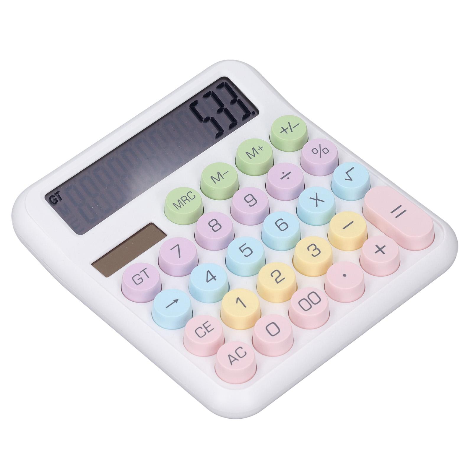 Calculator Solar Battery Powered 12 Digit 5 Inch LCD Display Round Large Keys Portable Calculator for Girls Kids Office White
Calculator Solar Battery Powered 12 Digit 5 Inch LCD Display Round Large Keys Portable Calculator for Girls Kids Office White