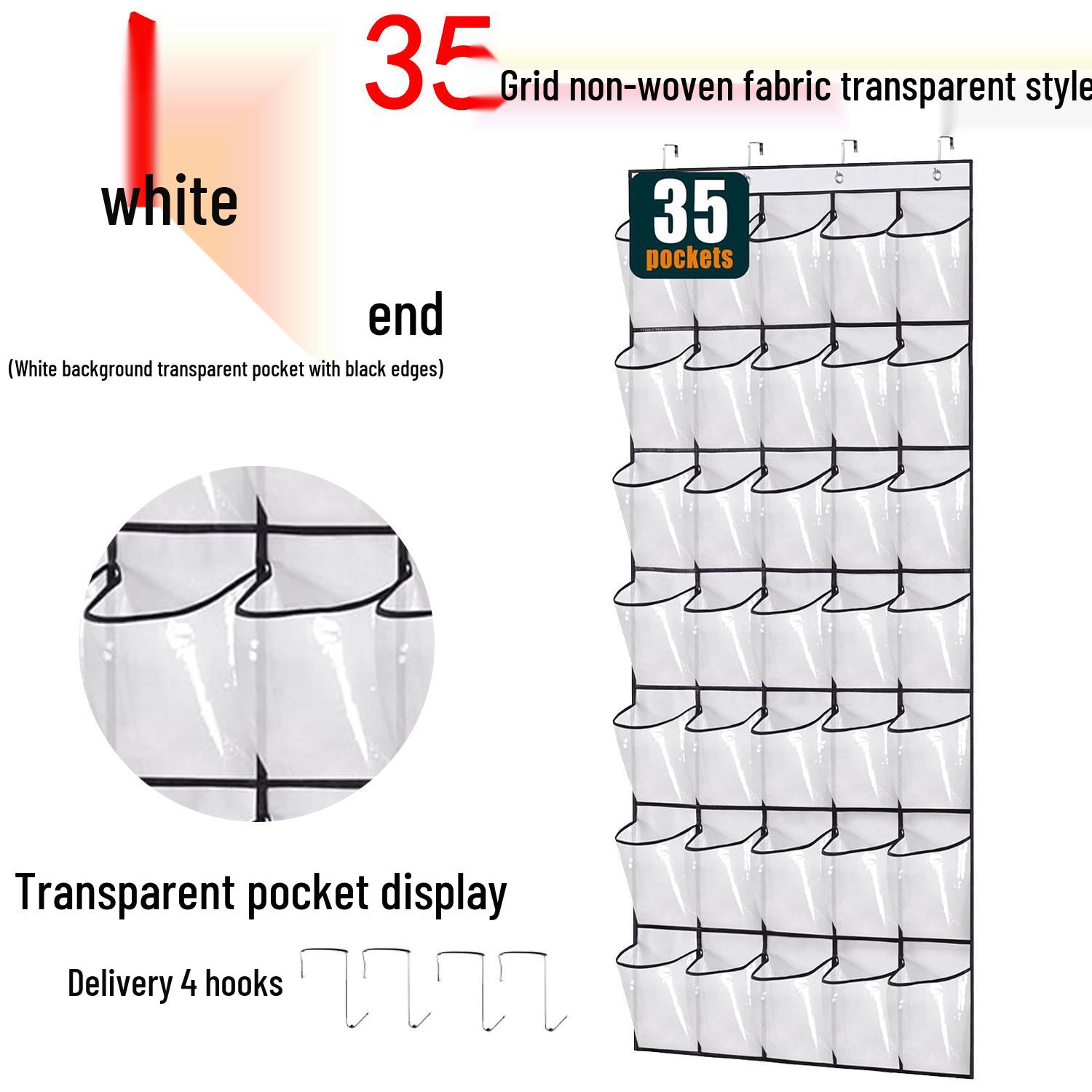 35-Pocket Large Grey Mesh Hanging Storage Bag for Hats, Shoes, Boots - Over Door Organizer
35-Pocket Large Grey Mesh Hanging Storage Bag for Hats, Shoes, Boots - Over Door Organizer