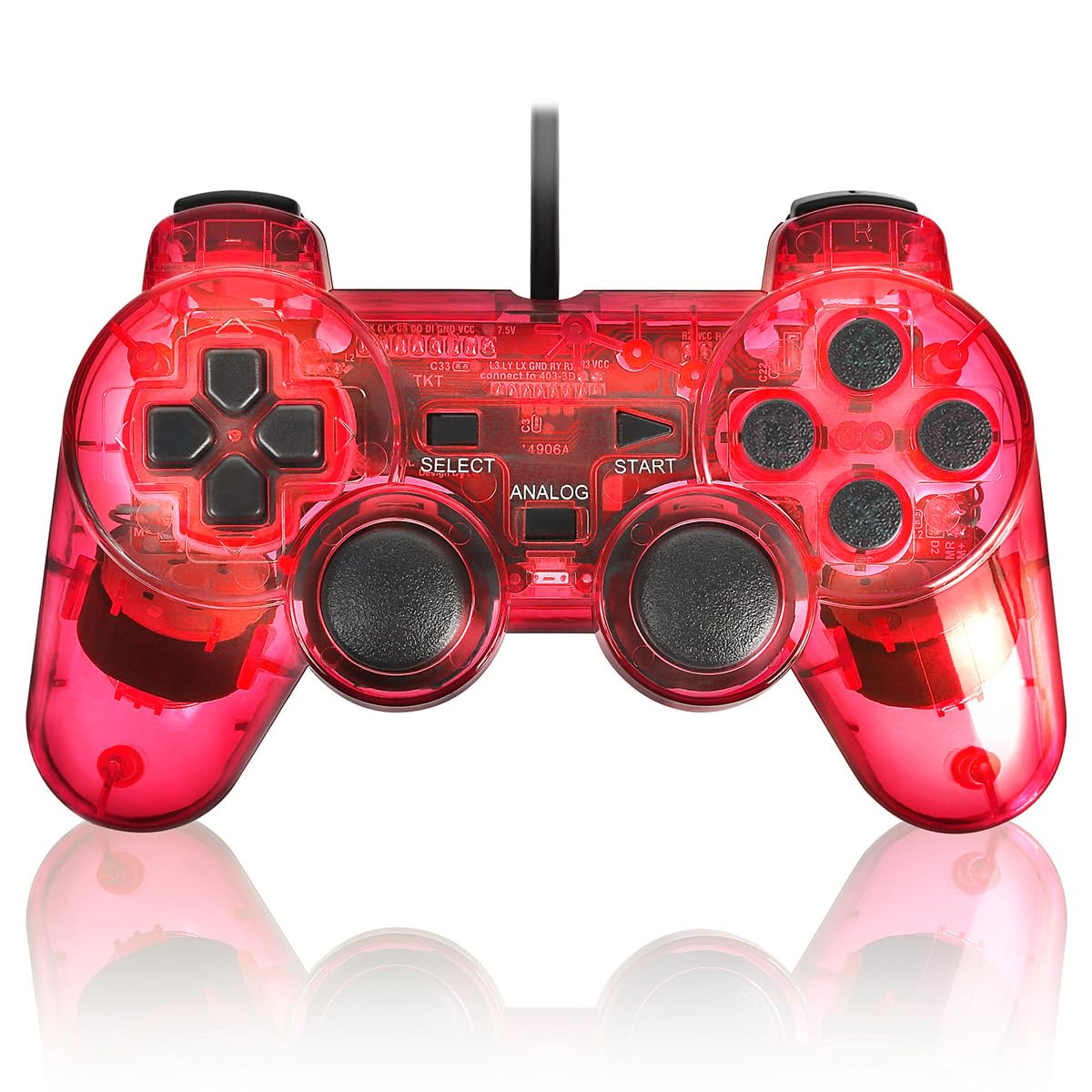 K&SGAMER PS2 Compatible Wired Controller Gamepad with Genuine-Quality Controls, High-Precision Buttons, and Comfortable Grip (Clear Red)
K&SGAMER PS2 Compatible Wired Controller Gamepad with Genuine-Quality Controls, High-Precision Buttons, and Comfortable Grip (Clear Red)