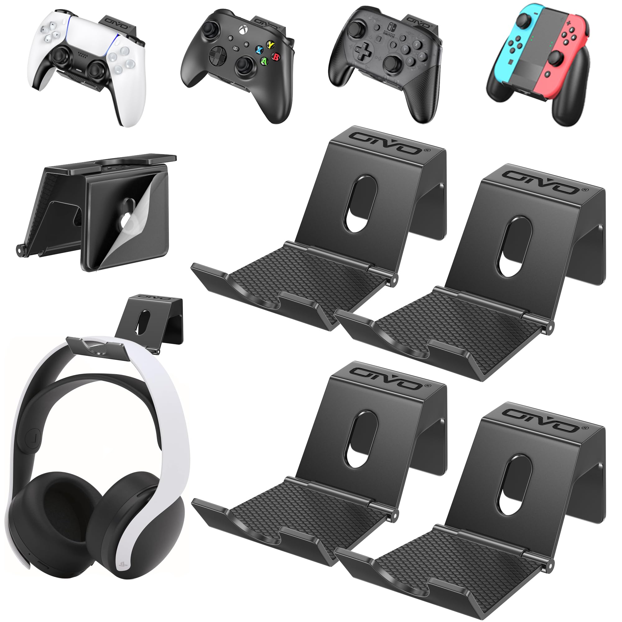 OIVO Controller Wall Mount Holder for X Controller Pro Controller Foldable Wall Mount for Video Game Controllers Headphones 4 Pack PS3/PS4/PS5/Xbox
OIVO Controller Wall Mount Holder for X Controller Pro Controller Foldable Wall Mount for Video Game Controllers Headphones 4 Pack PS3/PS4/PS5/Xbox