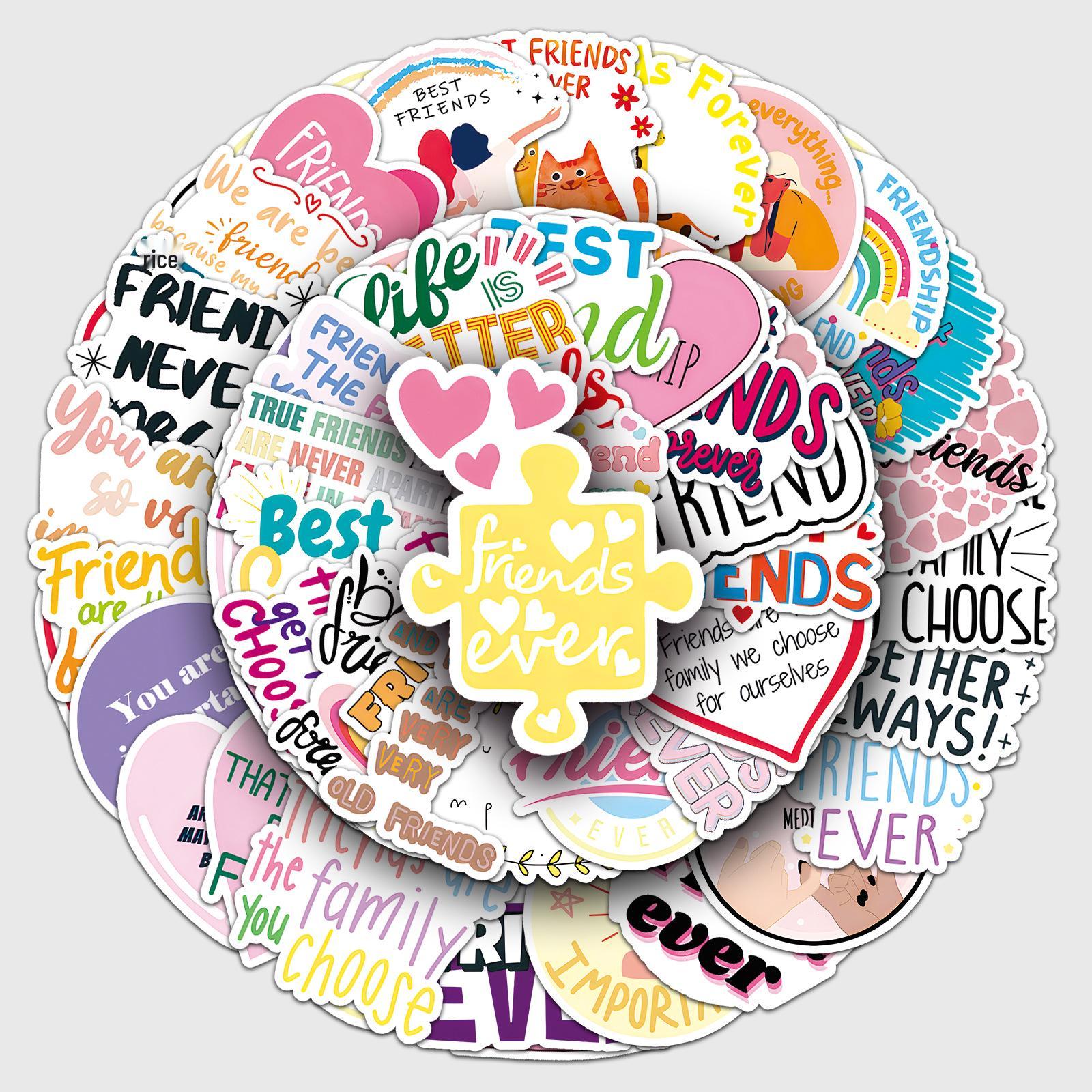 51 Friendship Quote Stickers: Inspirational Short Sentences for Decorating Phones, Water Bottles, and Luggage.
51 Friendship Quote Stickers: Inspirational Short Sentences for Decorating Phones, Water Bottles, and Luggage.