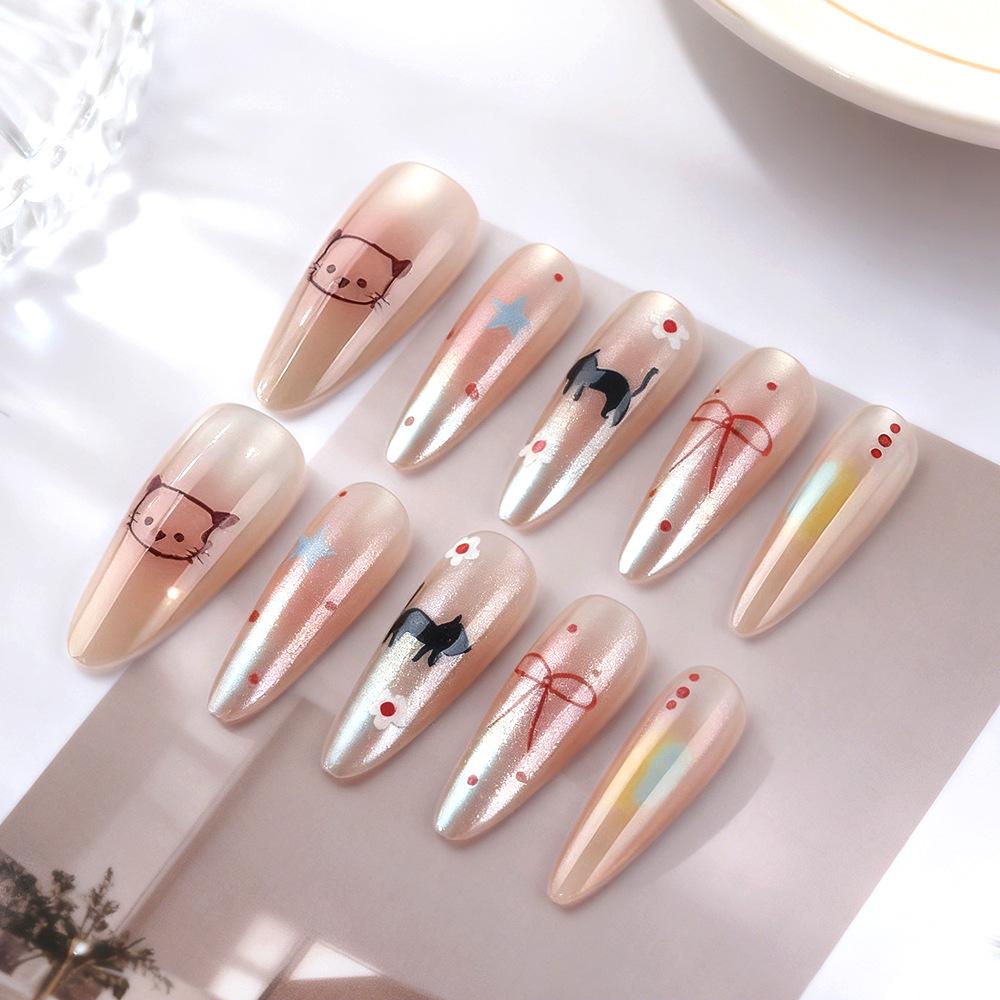 Aurora Cat Eye Almond Nails: Cartoon Black Cat & Bow, 30 Detachable Pieces
Aurora Cat Eye Almond Nails: Cartoon Black Cat & Bow, 30 Detachable Pieces