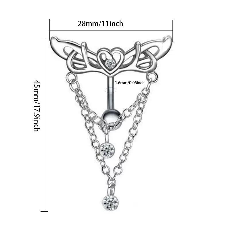 Love Wings Chain Pendant Belly Ring Trendy Metal Navel Piercing Jewelry 1.6*10mm
Love Wings Chain Pendant Belly Ring Trendy Metal Navel Piercing Jewelry 1.6*10mm