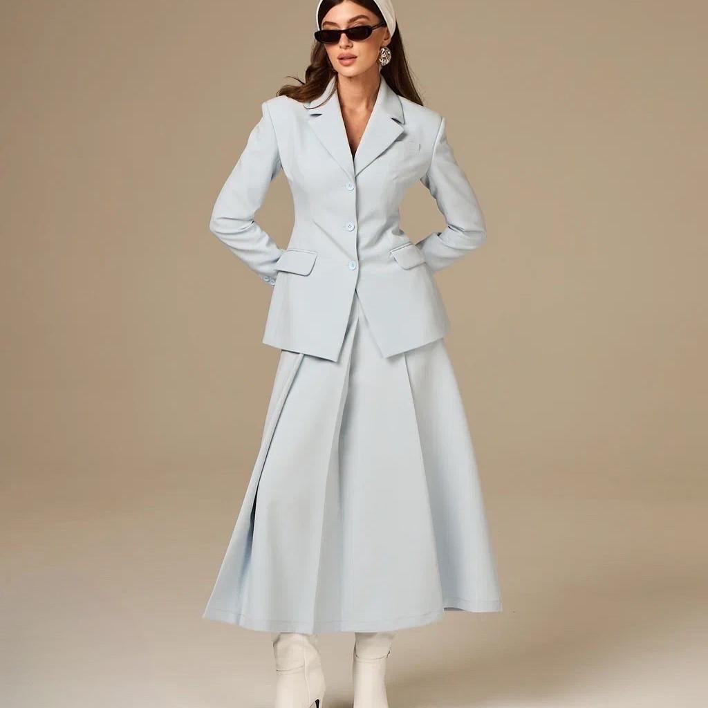 2025 Autumn/Winter Women s Versatile Workplace Suit: Loose Jacket & Midi Skirt Set M
2025 Autumn/Winter Women s Versatile Workplace Suit: Loose Jacket & Midi Skirt Set M