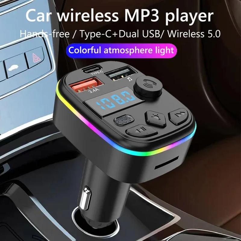FM Transmitter Support TF Card U Disk Car MP3 Player Dual USB Type C Car Charger Cell Phone Charging Hands Free Wireless Car Kit чёрный
FM Transmitter Support TF Card U Disk Car MP3 Player Dual USB Type C Car Charger Cell Phone Charging Hands Free Wireless Car Kit чёрный