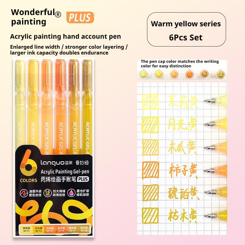Languo 6Pcs/set Acrylic Painting Handbook Pens Multi-Color Gel Pen Student Neutral Pen Writing Drawing Marker Pens Stationery
Languo 6Pcs/set Acrylic Painting Handbook Pens Multi-Color Gel Pen Student Neutral Pen Writing Drawing Marker Pens Stationery